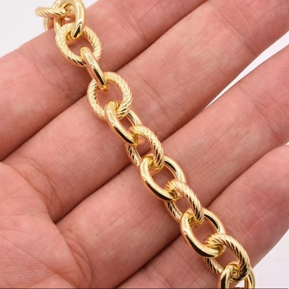 Twisted Oval Link Sterling Silver Bracelet - Picture 3 of 3